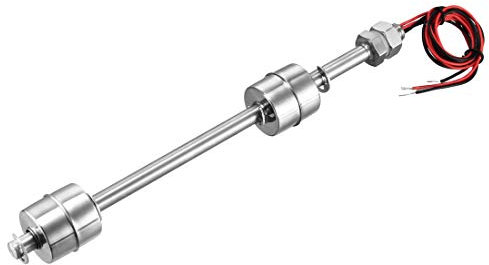 sourcing map Acier Inoxydable Interrupteur à Flotteur pour Eau Pompe Réservoir Piscine Étang Liquide Eau Niveau Capteur M11 212mm Longueur