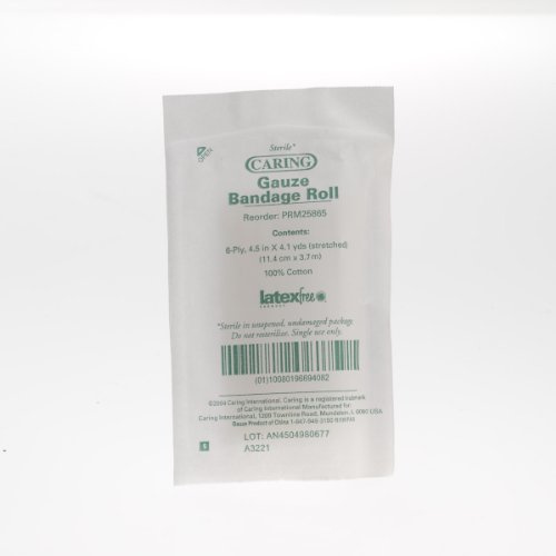 Medline Cotton Gauze Bandage Rolls, Sterile, 4.5 x 4.1 yd, 100 Count