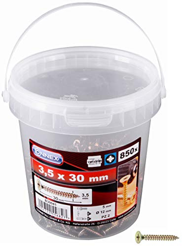 Connex B30041 Lot de 850 Vis universelles 3,5 x 30 galvanisées