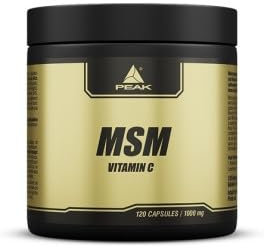 PEAK MSM - 120 Kapseln I 40 Portionen mit reinem Methylsulfonylmethan (MSM) und Vitamin C (Ascorbinsäure) | hochwertige Kombination in praktischer Kapselform