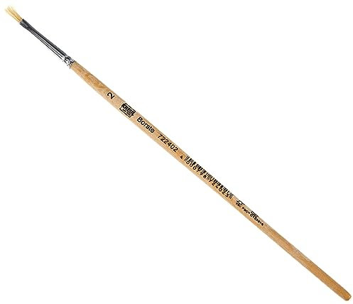 Kreul 722402-Pennelli universali in setole Naturali Resistenti, Piatti, Misura 2, per Uso Artistico, hobbistico, Scolastico e su Larga Scala, Wood, Größe 2