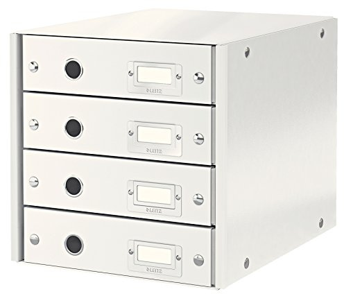 Leitz WOW Click And Store Skrivbordsbyrå, 4 Lådor, Vit, 60490001