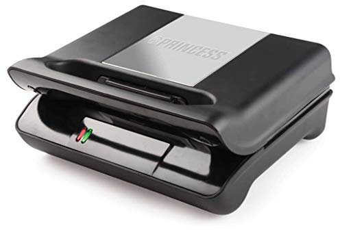 Princess Griglia Elettrica a Contatto, 700 watt, superficie grill 23x13 cm, lunghezza cavo 0.75 m, Nero