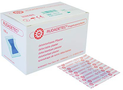100x RUDADETEC® Pflasterstrips, detektierbar, Lebensmittelindustrie, finger tip