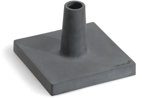 blomus -BASO- Fackelständer aus Polystone, passend für blomus-Artikel 65021 / 65252, variabel einsetzbar für unterschiedlich dicke Holzstäbe, Gartenfackel (H / B / T: 18,5 x 26 x 26 cm, Grau, 65046)