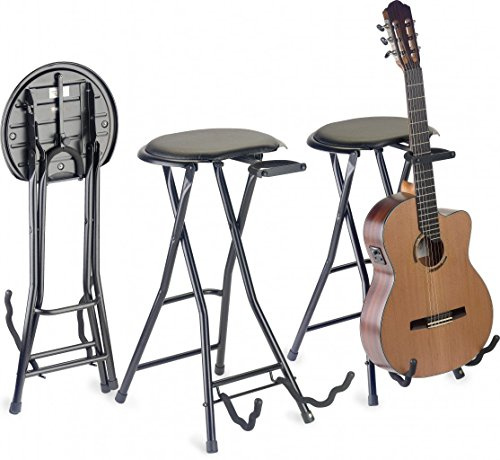 Stagg GIST-350 Tabouret de Guitare + Support pliable Noir