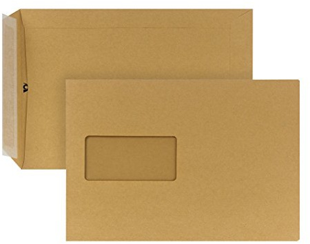 POSTHORN Versandtasche C5 (500 Stück) - Geschäftspost und Co. - 90g/m² | haftklebende Versandtaschen mit Fenster - braune für die tägliche Korrespondenz - 229 x 162 x1 mm
