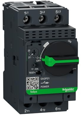 Schneider Electric Motor circuit breaker, TeSys GV2, 3P, 17-23 A, thermal magnetic, screw clamp terminals