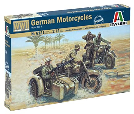 Italeri 510006121 - 1:72 WWII Deutsche Motorräder, Brown