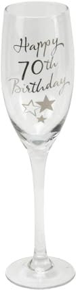 Copa de champán, diseño con estrellas, para el 70 cumpleaños
