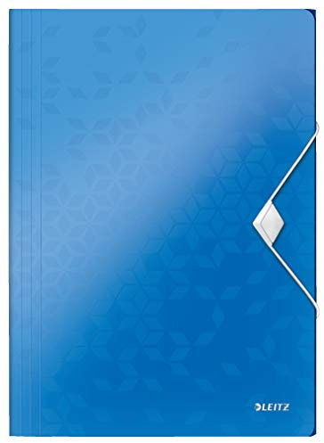 Leitz 45990036 Eckspannermappe wow, A4, PP, blau metallic, 1 Stück