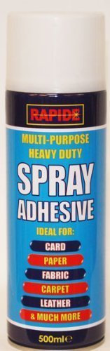 New 2 X 500 ML Multi-Purpose Multi Purpose Multipurpose Heavy Duty Spray Adhesive Glue for Craft Card Leather Carpet Foam Fabric & Much More ETC 500ML Pack Set of 2
