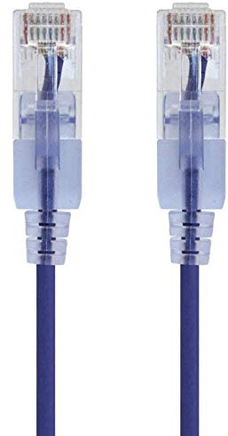 Monoprice - 116318 SlimRun Cat6A Ethernet Patch Cable - Snagless RJ45 UTP Pure Bare Copper Wire 10G 30AWG 1ft Purple 10-Pack