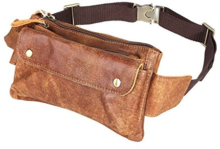 Loyofun Echtes Leder Bauchtasche Gürteltasche Bumbag Hip Bag Hüfttasche Damen Herren