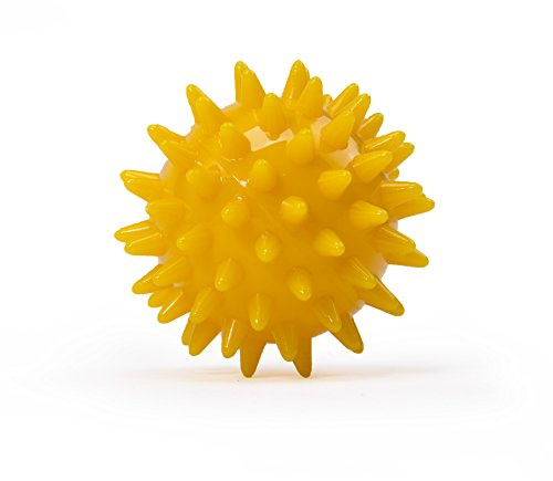 Balle à picots, Hérisson avec 5 cm de diamètre (Jaune) de Safran Massage Ball pour reflex même Massage, rééducation & Fitness, zones – également disponible en kit