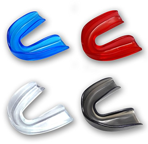 4 Set Mouldable Sports Mouth Guards for Adults & Kids(Age 8-12),Tooth Protector for Taekwondo Football,Basketball,Boxing,Wrestling,Kickboxing - BPA Free (Multi-Color)