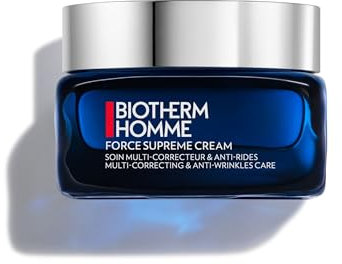 Biotherm Homme Force Supreme Cream, mit Algenextrakt und Pro-Xylane, feuchtigkeitsspendende Anti Aging Creme für Männer, Gesichtscreme für ein strahlenderes Hautbild, 50 ml