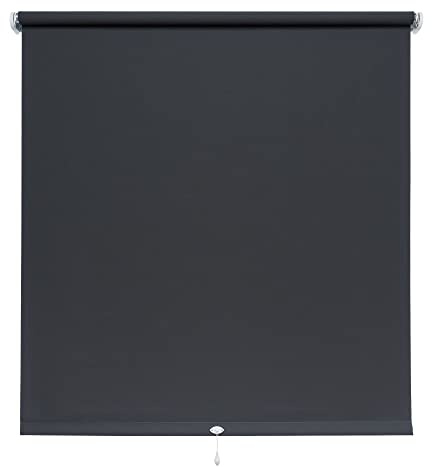 Liedeco® Rollo, Spring-, Schnapprollo / 112 x 180 cm (Breite x Höhe), dunkelgrau/lichtdurchlässig, Blickdicht/viele Farben, Größen und Typen/Breiten 60-200 cm/Variable Montage möglich