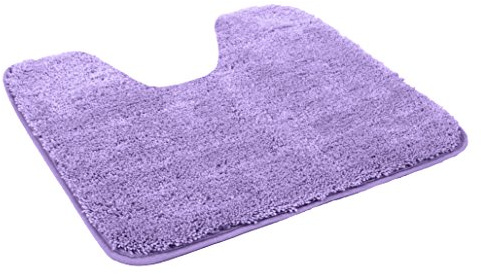 Kinzler J-10002/22 hochwertige Mikrofaser Badematte Uni mit Ausschnitt 50x55 cm, flusenfrei, pflegeleicht, Flieder