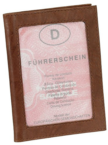 Leder Ausweisetui Ausweishülle Kreditkartenetui Ausweismappe Kartenetui KFZ Mappe Etui Farbe Braun