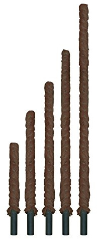 Flower - Tutor de Fibra de Coco | Guía de Crecimiento para Plantas Grandes | Resistente y Ecológico | Ideal para Tomates y Enredaderas, Marrón, 4x4x60 cm, Fibra de Coco