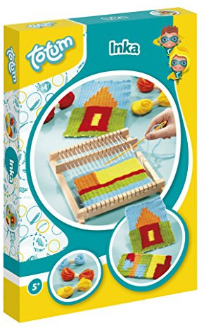 Creativity Inka Webrahmen Bastelset mit Wollfäden in verschiedenen Farben fördert kindliche Kreativität und handwerkliches Geschick – TM Essentials 020122