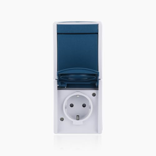 Busch-Jaeger 2601/6/20 EBW-53 Kombination SCHUKO Steckdose + Wippschalter | mit erh. Berührungsschutz Thermoplast Grau ocean IP 44 2CKA001684A0330