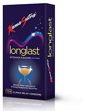 KamaSutra Long Last Extended Pleasure Cilmax Delaying Dotted Condoms 12'S Pack by KamaSutra(Ship from India)