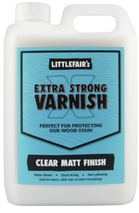 Vernis à bois d'intérieur extra fort de Littlefair - Vernis de porte à base d'eau et vernis de plan de travail de cuisine… (2.5ltr, mat)