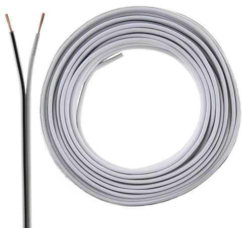 SeKi Lautsprecherkabel Weiß 2x 0,50mm² – 10 Meter Ring | CCA-Kupfer Boxenkabel für klaren Sound bei HiFi, Heimkino und Car-HiFi mit Polaritätskennzeichnung