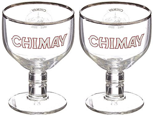 Chimay Bicchiere Da Birra 33cl (Set di 2) Trappist Belga Forma Perfetta Per Bere La Birra