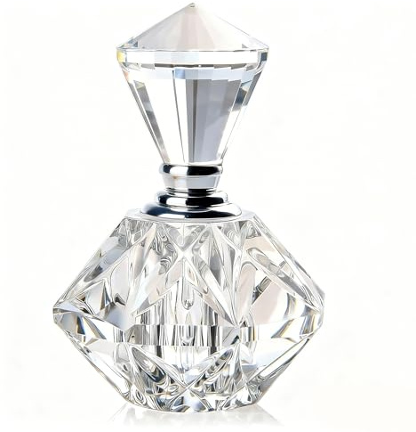 H&D Hyaline&Dora H&D Mini botella de perfume recargable vacía de cristal tallado vintage transparente