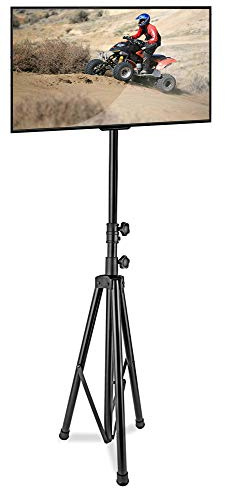 Pyle Premium LCD Flat Panel TV Tripod, Portable TV Stand, Foldable Stand Mount, Fits LCD LED Flat Screen TV Up To 60, Adjustable Height, 67 lbs Weight Capacity, VESA 75, 100, 200mm (PTVSTNDPT3211)