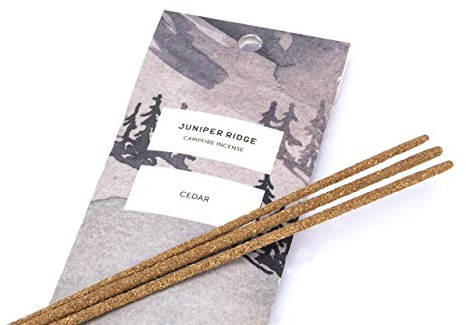 Juniper Ridge All-Natural Aromatic Campfire Incense - Long-Lasting Bamboo Sticks - Aromatherapy & Meditation Therapy - No Synthetic Fragrance - Cedar - 20 Count