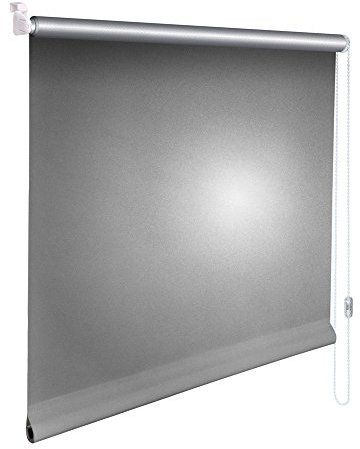 Original Easy-Shadow Mini Klemmfix Thermo Rollo Stoffmaß Breite 30 x 180 cm Höhe - SILBER / GRAU Thermo Rückseite ALU lichtundurchlässig Verdunkelung Verdunkelungsrollo Kettenzugrollo Seitenzugrollo Mini-Rollo mit Kettenzug und Aluminium Beschichtung - Minirollo Klemmrollo ohne bohren inklusive Klemmträger Easy&Fix - Maßanfertigung