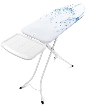 Brabantia - Ironing Board C - Extra Large Steam Iron Rest - Adjustable in Height - Non-Slip Rubber Feet - Cotton Cover with Foam Layer - Foldable XL Unit - Cotton Flower - 124x45 cm