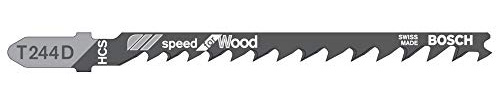 Bosch Professional 25 x Stichsägeblatt T 244 D Speed for Wood (für weiches Holz, Kurvenschnitt, Zubehör Stichsäge) 5 - 50 mm