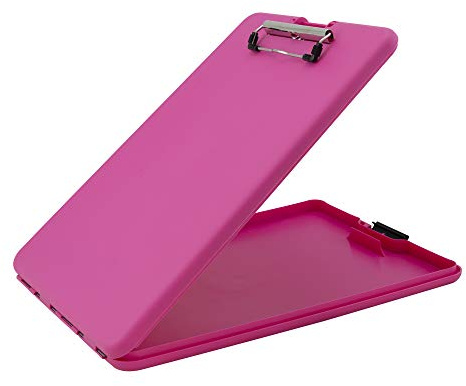 Saunders SlimMate 00835 Planchette à pince en plastique, format lettre, 21,6 x 30,5 cm, rose