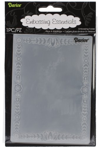 Darice 1218-125 Prägeschablone, Blumenmuster, Rand, Plastik, transparent, 10,8 x 14,6 x 0,4 cm