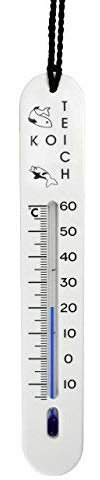 Lantelme Thermomètre d'étang - 19 cm - Avec cordon - Température de -15 °C à 60 °C - Pour pisciculture - Pour poissons tels que carpes koï, truite, carpe, étang de jardin, élevage de carpes koï