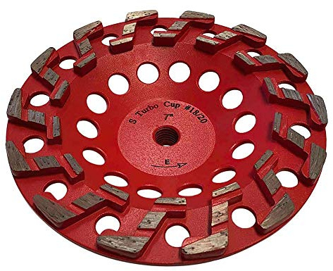 7 Diamond Grind Wheel 14 S Seg Concrete & Coating 5/8-11 Threaded Arbor