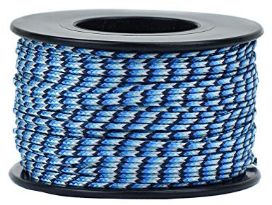 Atwood Micro-Sportschnur, 1,18 mm x 3,2 m, kleine Spule, leicht, geflochtene Schnur (Blaue Schlange)