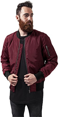 Urban Classics Homme Veste Bomber Bicolore Contrastée Blouson, Burgundy/Black, XXL EU