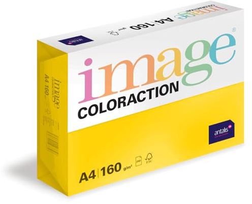 Image Coloraction Sevilla - farbiges Kopierpapier - DIN A4, 210 x 297 mm, 160 g/m² - buntes, holzfreies Druckerpapier für Kopierer - 250 Blatt - Sonnengelb