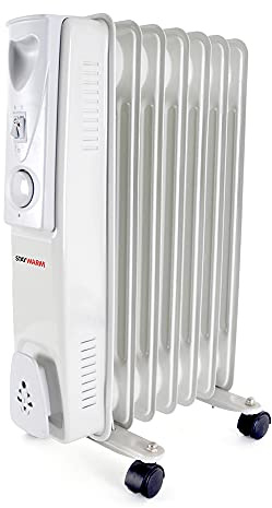 STAYWARM 1500w 7 Fin Oil Radiator with 3 Heat Settings / Variable Thermostat / Frost Watch Protection - F2602GR - Grey