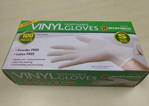 Kingfisher Powder Free Disposable Vinyl Gloves, Small - Pack of 100