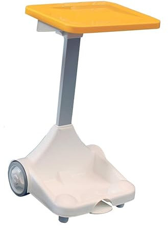 Chabrias Ltd Yellow Lid & Clinical Waste Only Logo, Mobile Free Standing Foot Pedal Bin Bag Garbage Holder, Schools, Office, Medical, School, Waste & Recycling, Hands Free, Waste Sorting