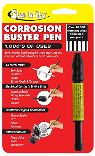 STAR BRITE Corrosion Buster Pen - Precision Rust & Corrosion Removal Tool for Electrical Connections, Marine Gear, Fishing Equipment & More - Easy Grip, Adjustable Fiber Length (091401)