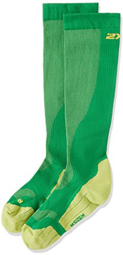 2XU - Calzini da corsa a compressione da uomo, Uomo, MA2442e Fern Green/Lime Green XS, Verde felce/Verde lime, XS