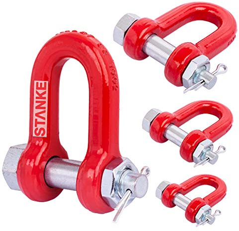 Seilwerk STANKE 1x Manille droite en acier allié avec boulon 8mm, manille de levage renforcée G8 classe 8